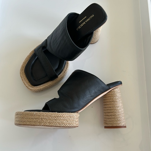 *Sold* Paloma Barcelo Platform Raffia Sandal - Picture 1 of 5